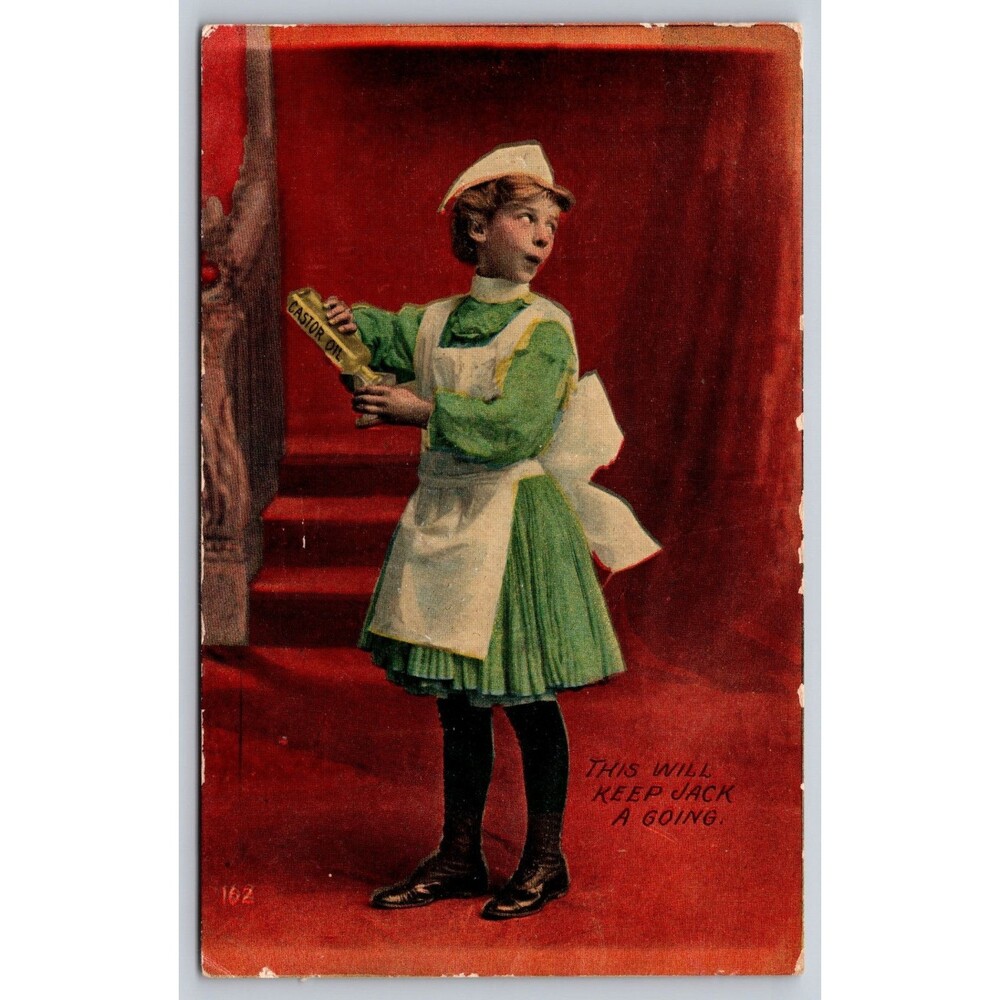 Vintage c1910 Postcard X. L. Comics Anglo Series Nurse Castor Oil Jack A Going